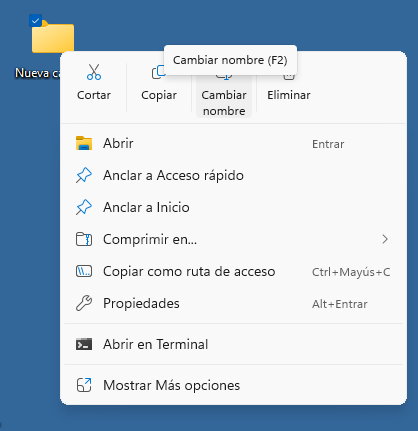 Cambiar nombre de carpeta en Windows