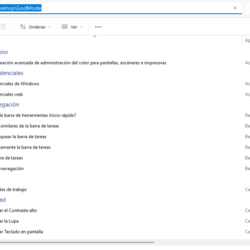 Modo Dios de Windows