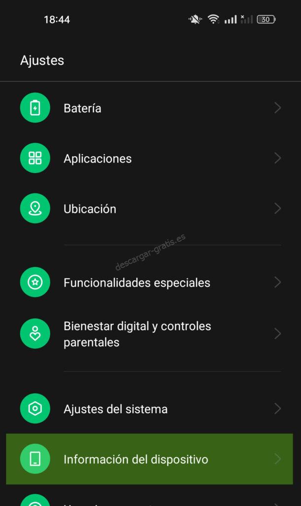 Información del dispositivo
