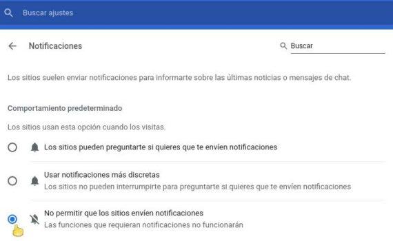 Desactivar notificaciones Push