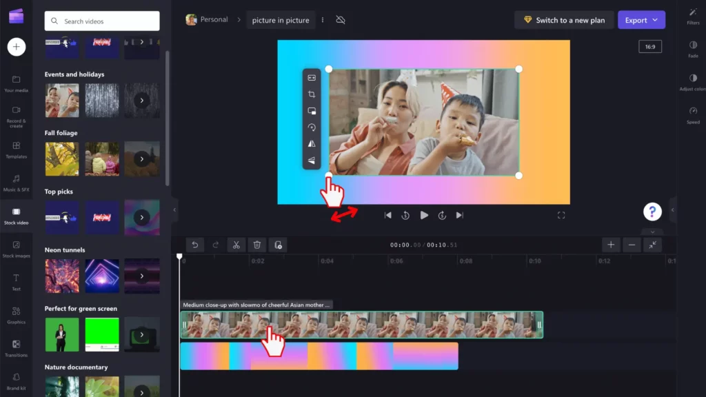 Clipchamp editor de vídeos