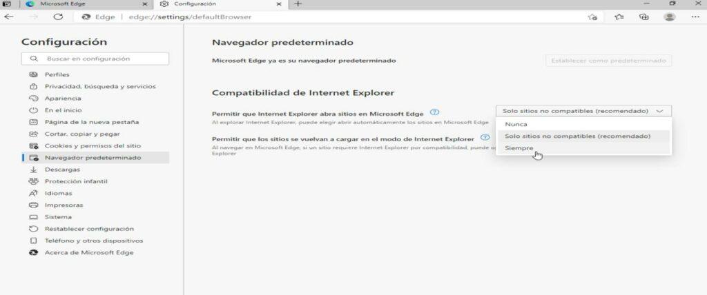 Compatibilidad Internet Explorer