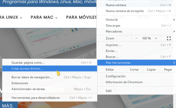 Acceso directo Google Chrome