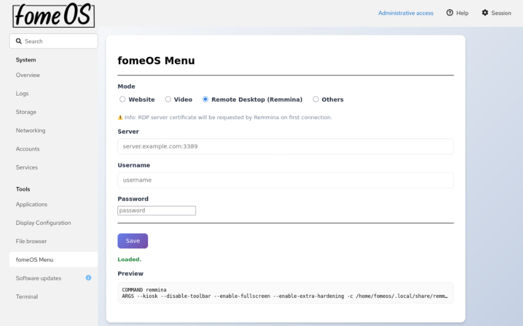 fomeOS
