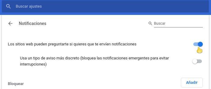 Notificaiones Google Chrome