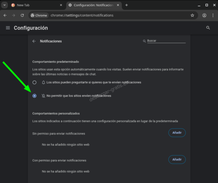 Deshabilitar notificaciones en Google Chrome