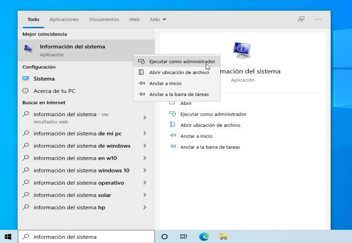 Información del sistema en Windows
