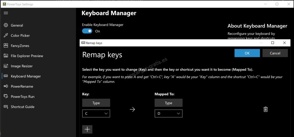 Administrador de teclado