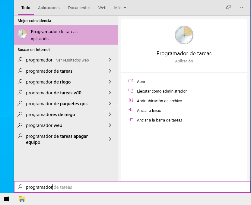 Programador de tareas Windows