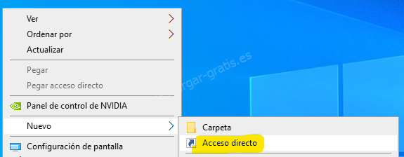 Crear acceso directo