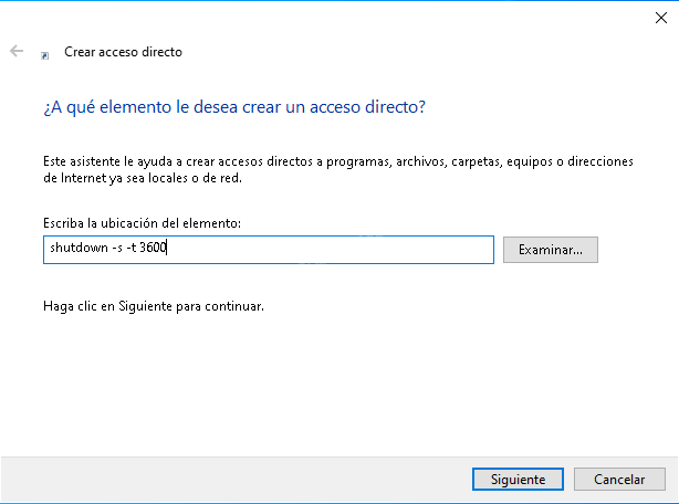 Acceso directo shutdown