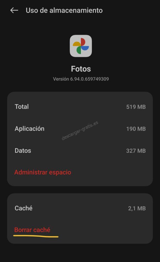 Soluccionar error Google Photos