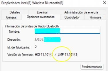 Propiedades Bluetooth