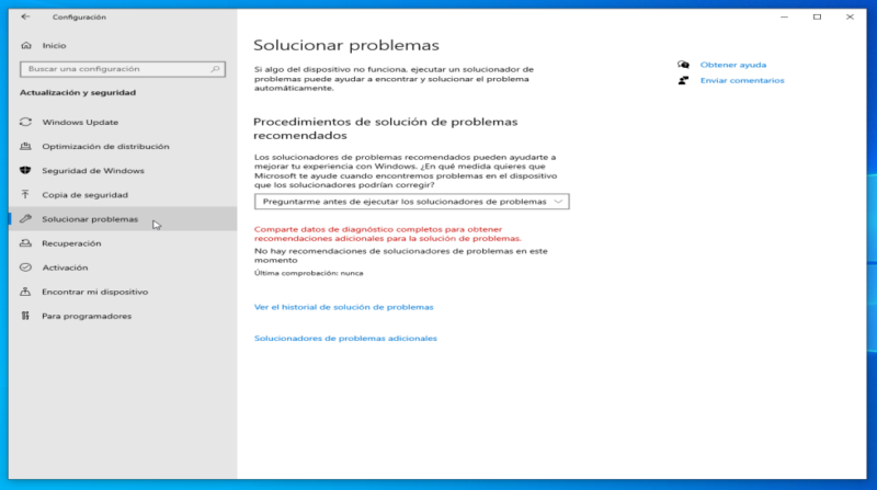 Solucionador de problemas Windows