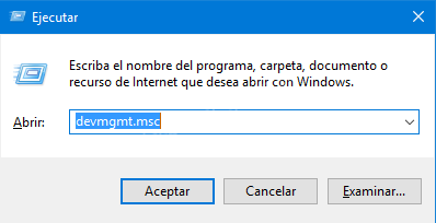 Ejecutar devmgmt.msc