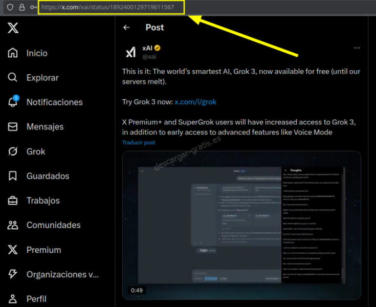 Descargar vídeo de X
